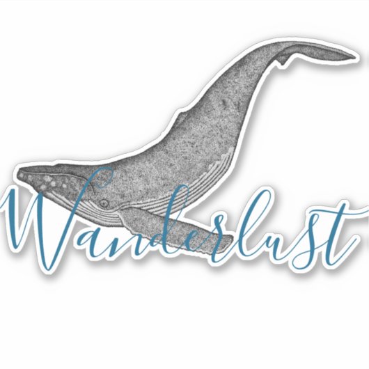 Wanderlust Humpback Whale Sticker (Voorkant)