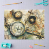 "Wanderlust Impressions: Kaarten & Reizen" Tissuepapier (Craft)