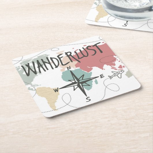 Wanderlust Kartonnen Onderzetters (Schuin)