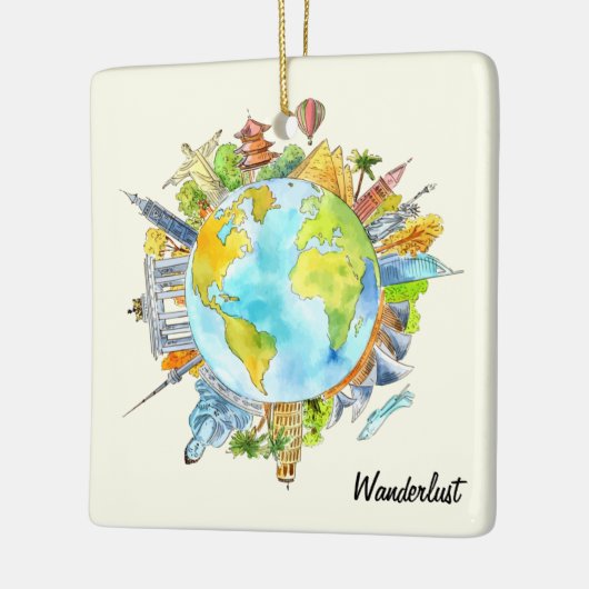 Wanderlust Keramisch Ornament (Links)