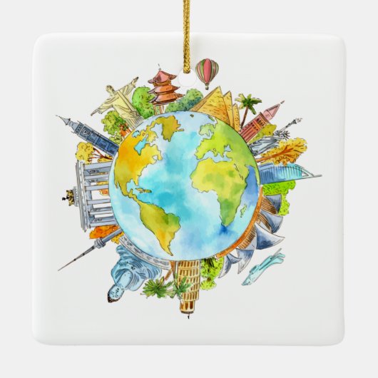 Wanderlust Keramisch Ornament (Achterkant)