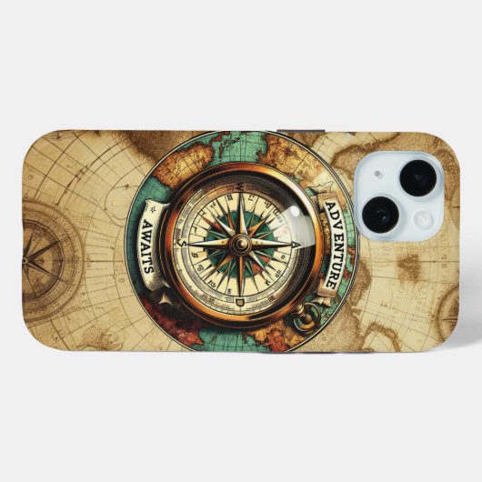 Wanderlust Kompas iPhone / iPad case (Achterkant (horizontaal))
