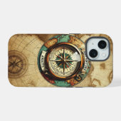 Wanderlust Kompas iPhone / iPad hoes 15 Case (Achterkant horizontaal)