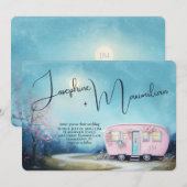 Wanderlust Liefde Trailer Sjabloon Bruiloft Kaart (Voorkant / Achterkant)