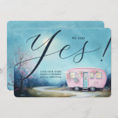 Wanderlust Liefde Trailer Sjabloon Bruiloft Kaart (Voorkant / Achterkant)