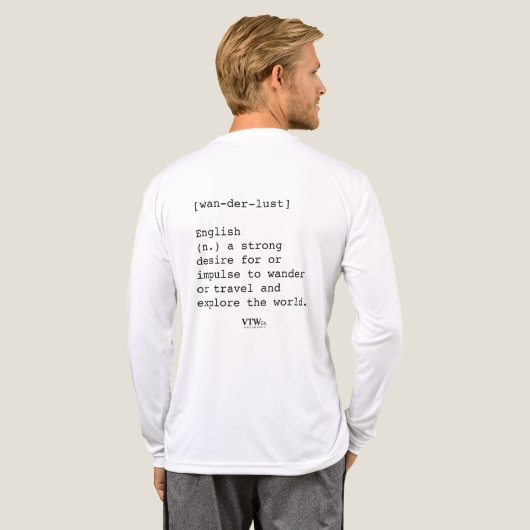 Wanderlust Mannen Lange Mouw Bella Canvas T-shirt (Achterkant)