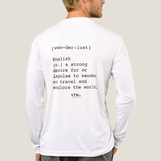 Wanderlust Mannen Lange Mouw Bella Canvas T-shirt (Achterkant)