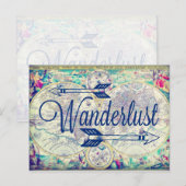 Wanderlust  Map  Travel Briefkaart (Voorkant / Achterkant)