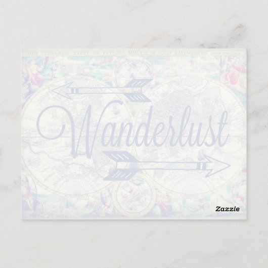 Wanderlust  Map  Travel Briefkaart (Achterkant)