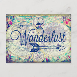 Wanderlust Map Travel Briefkaart