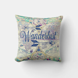 Wanderlust Map Travel Sierkussen