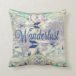 Wanderlust Map Travel Sierkussen