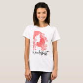 Wanderlust Meisjessilhouet in Rode Hart T-shirt (Voorkant volledig)
