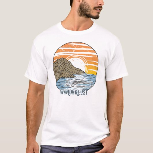 Wanderlust Mountain Beach Adventure T-shirt (Voorkant)