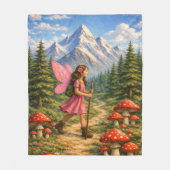 Wanderlust Mountain Fairy Hiker Fairycore Mushroom Fleece Deken (Voorkant)