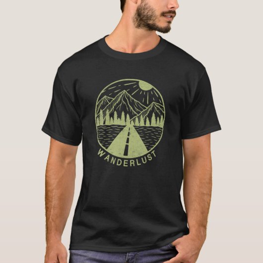 Wanderlust Mountains buitenshuis  Natuur T-shirt (Voorkant)