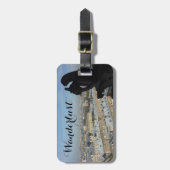 Wanderlust (Paris Gargoyle & Uitzicht) Bagagelabel (Voorkant verticaal)