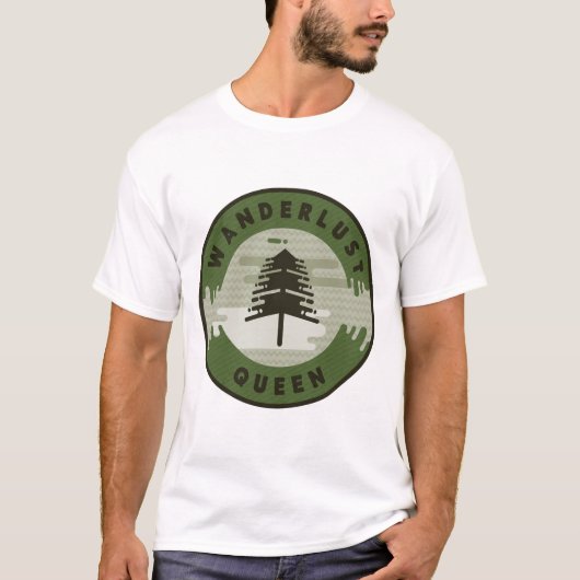 Wanderlust Queen_editable Teksten T-shirt (Voorkant)