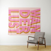 Wanderlust Quote Typografie Design in Roze Wandkleed (In Situ (horizontaal))
