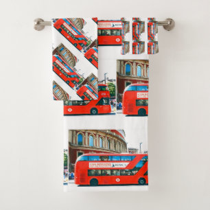 Wanderlust Red London Bus Ride Traveler Funky Bad Handdoek