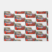 Wanderlust Red London Bus Ride Traveler Funky Fun Deurmat (Voorkant)