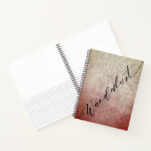 Wanderlust Red Ombre Waterverf Vintage Reiskaart Notitieboek (Binnen)