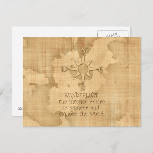 "Wanderlust..." Reizigerprijsopgave op  papier Briefkaart (Voorkant / Achterkant)