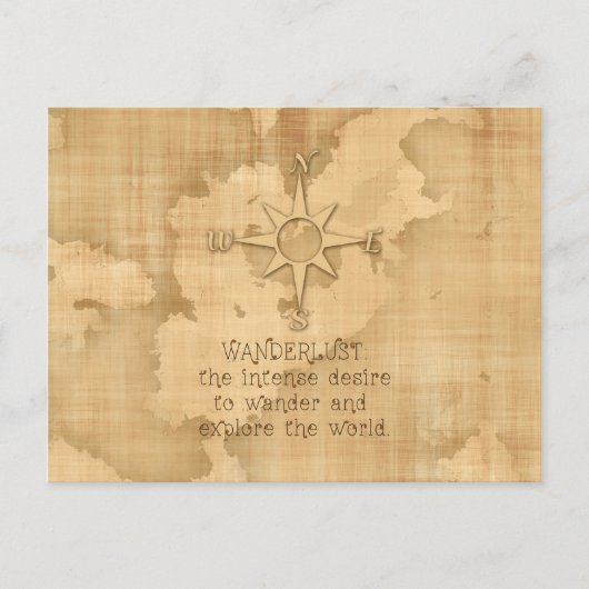 "Wanderlust..." Reizigerprijsopgave op papier Briefkaart (Voorkant)