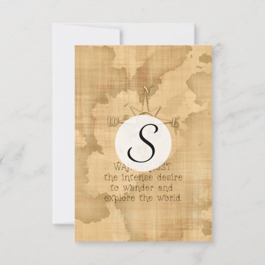 Wanderlust..." Reizigerprijsopgave op  papier Kaart (Achterkant)
