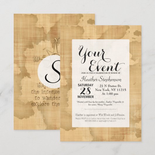 Wanderlust..." Reizigerprijsopgave op  papier Kaart (Voorkant / Achterkant)