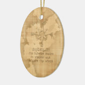 "Wanderlust..." Reizigerprijsopgave op papier Keramisch Ornament (Links)