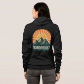 Wanderlust Retro Blue Mountain Sunrise Outdoor Sun Hoodie (Achterkant volledig)