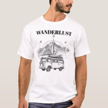 Wanderlust Retro Camper Van & Bergkompas Ske