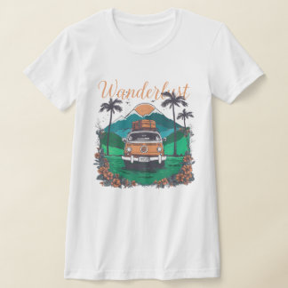 Wanderlust retro print t-shirt