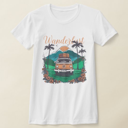 Wanderlust retro print t-shirt (Laagn)