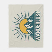 Wanderlust Retro Teal Mountain Sunrise | Hiking Fleece Deken (Voorkant)