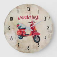 Wanderlust - Rode Waterverf Moped
