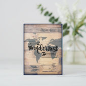 Wanderlust Rustic Wood Travel Briefkaart (Staand voorkant)