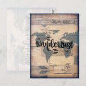 Wanderlust Rustic Wood Travel Briefkaart (Voorkant / Achterkant)