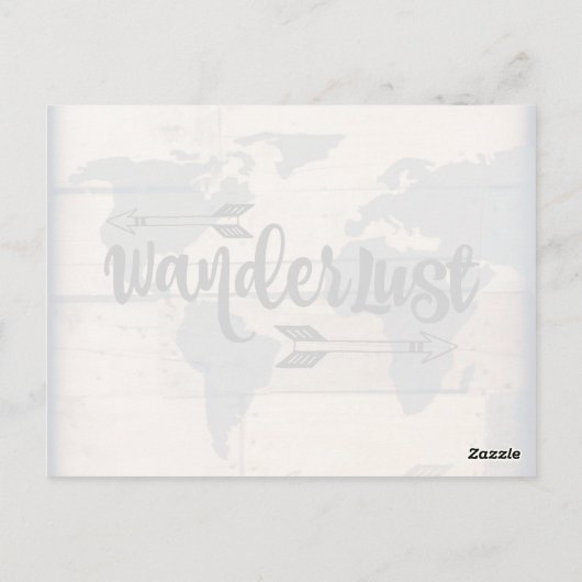 Wanderlust Rustic Wood Travel Briefkaart (Achterkant)