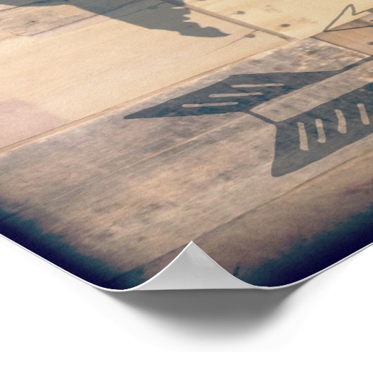 Wanderlust Rustic Wood Travel Poster (Hoek)