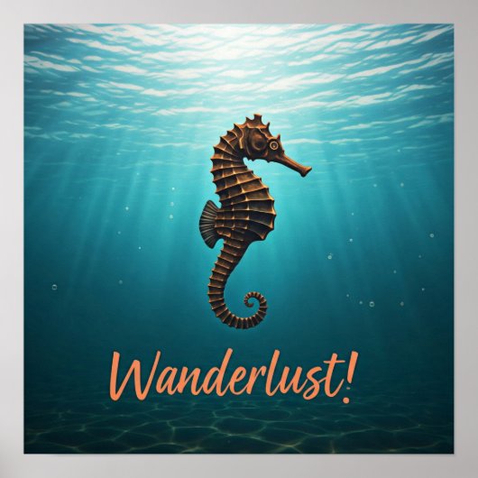 Wanderlust Seahorse-Poster Poster (Voorkant)