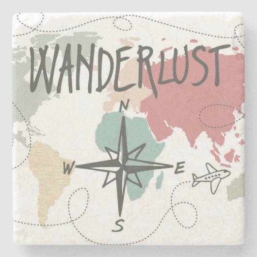 Wanderlust Stenen Onderzetter (Voorkant)