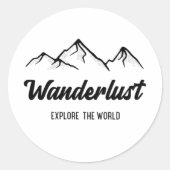 Wanderlust stickers rond (Voorkant)