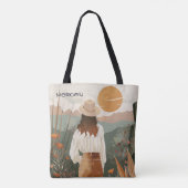 Wanderlust Sunset Canvas tas met Artistieke Natuur (Achterkant)