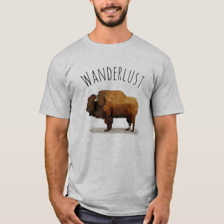 WANDERLUST T-Shirt: Amerikaanse buffel (Bison) T-shirt