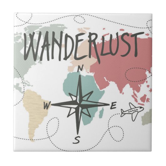 Wanderlust Tegeltje (Voorkant)