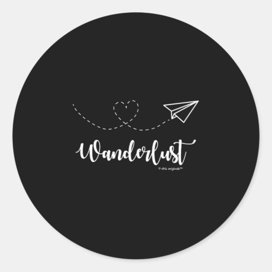Wanderlust - Travel - Motivational Graphic Tee  Ronde Sticker (Voorkant)