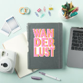 Wanderlust Travel Typografie Design in Roze Sticker (iPad Cover)