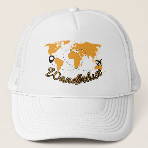 Wanderlust Truckerhoed Wereldreiziger Mesh Hoed Trucker Pet